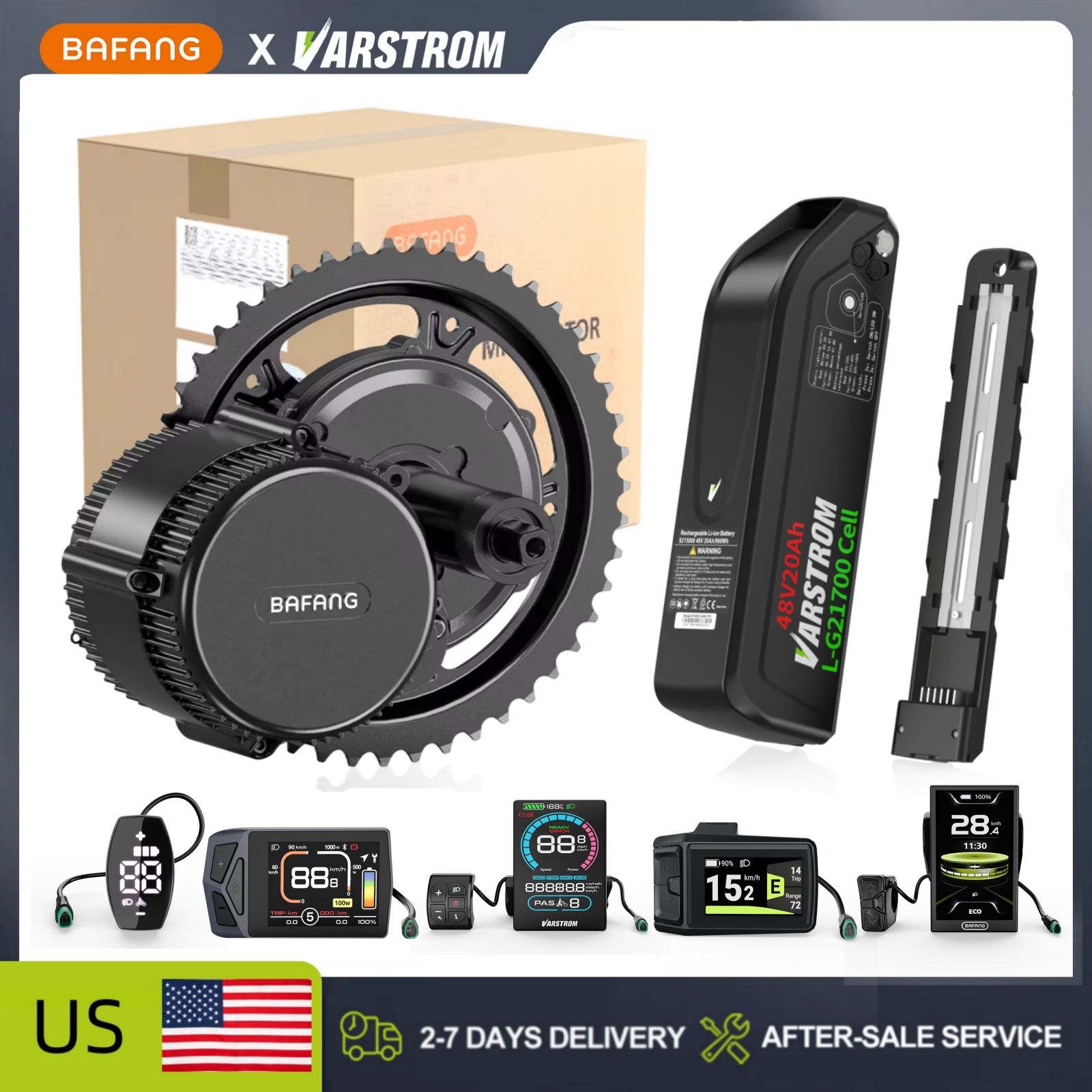 [US Stock]Bafang 48V Mid Drive - огляд і ціна Side Hung Mid Drive Motor Kit