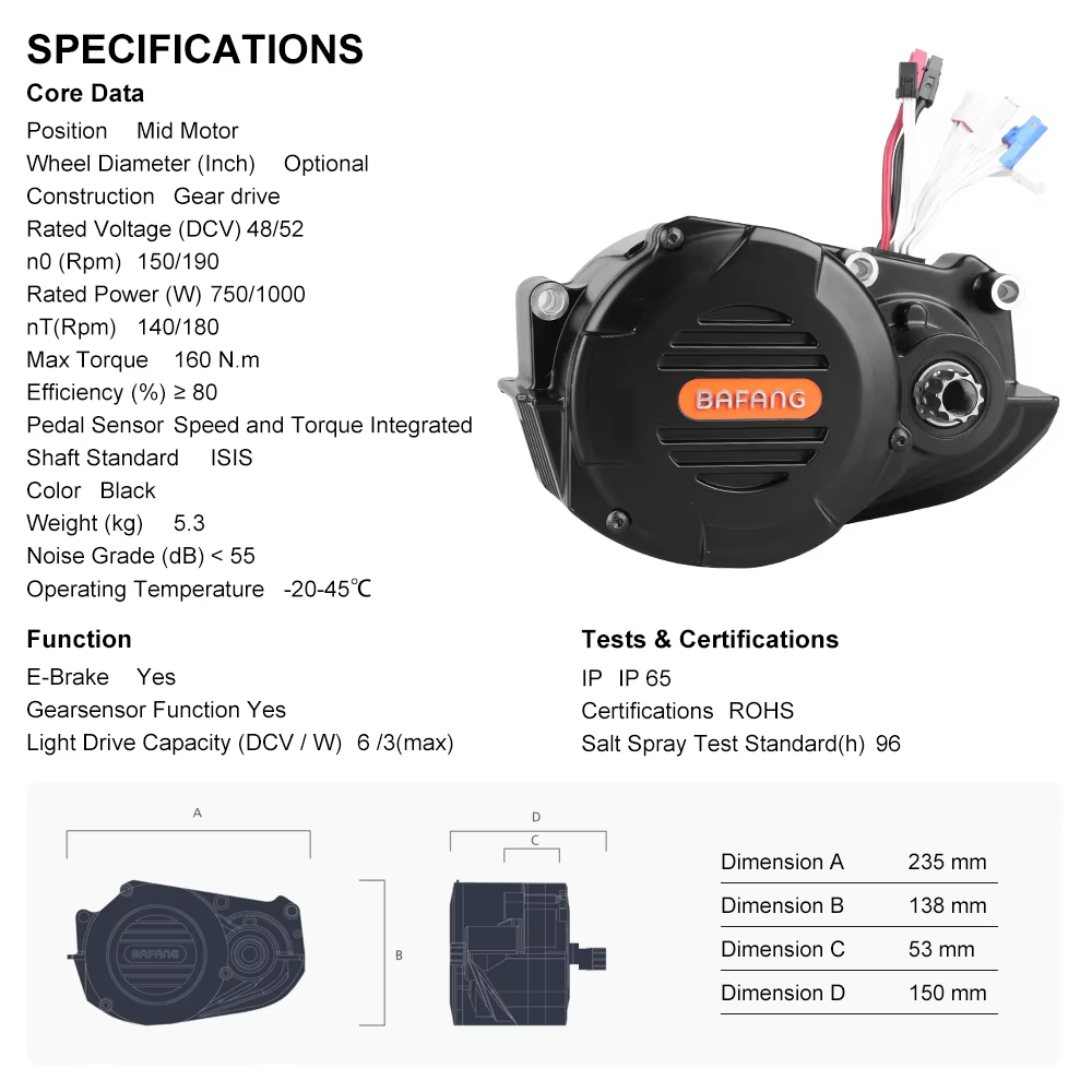 Ebike Bafang M620 G510 48/52V  - огляд і ціна Mid Drive Conversion Kit 1000W