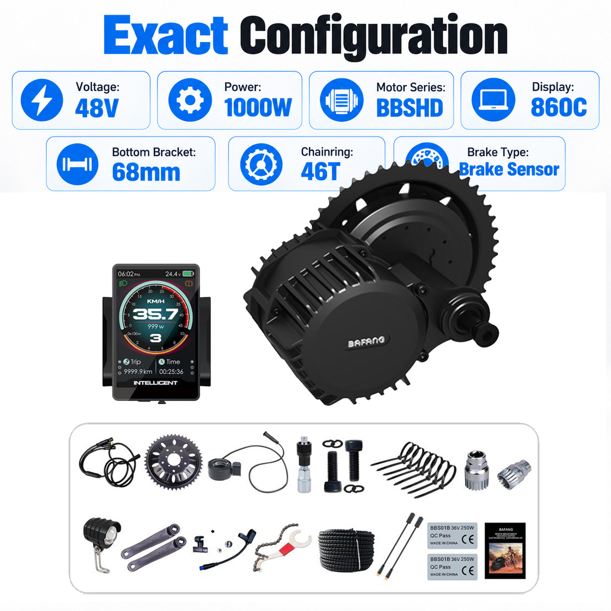 BAFANG 48V 1000W BBSHD Mid Dri - огляд і ціна Mid Drive Conversion Kit 1000W